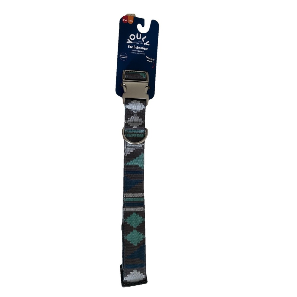The Bohemian Collar Gray/ Blue Desert Dweller Dog Collar XX-Large/3X-Large Youly